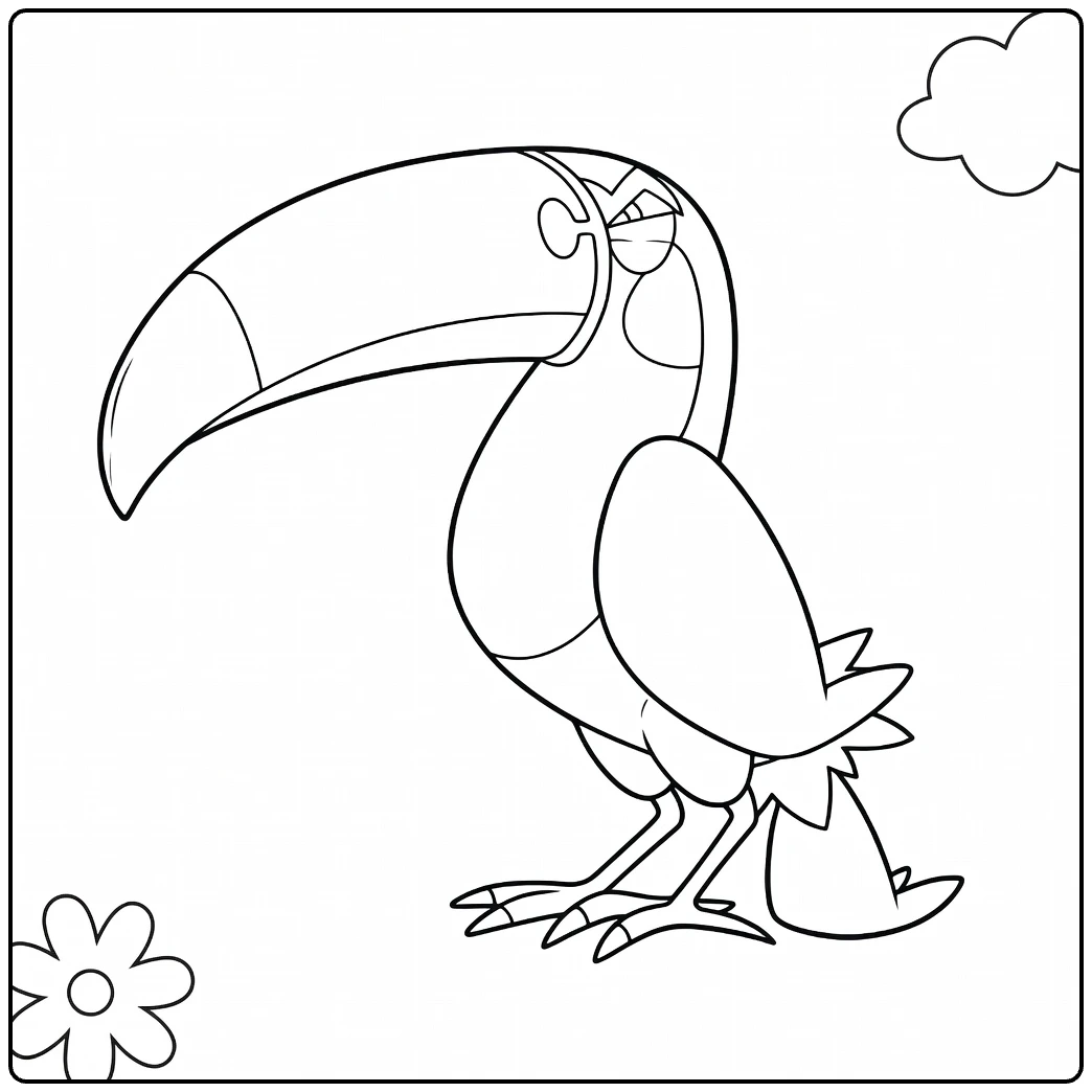 Pokemon Toucannon Tough Bird with Cloud coloring page