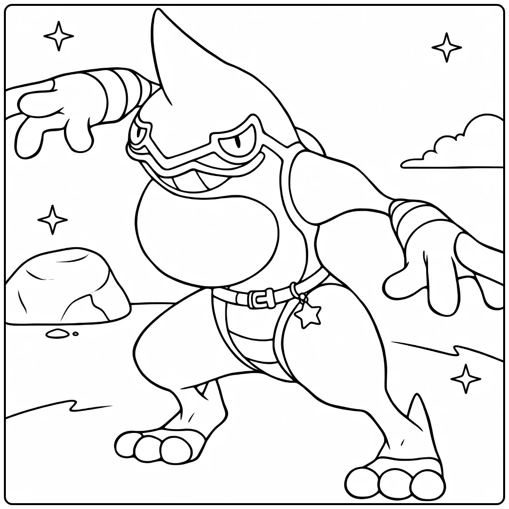 Pokemon Toxicroak coloring page