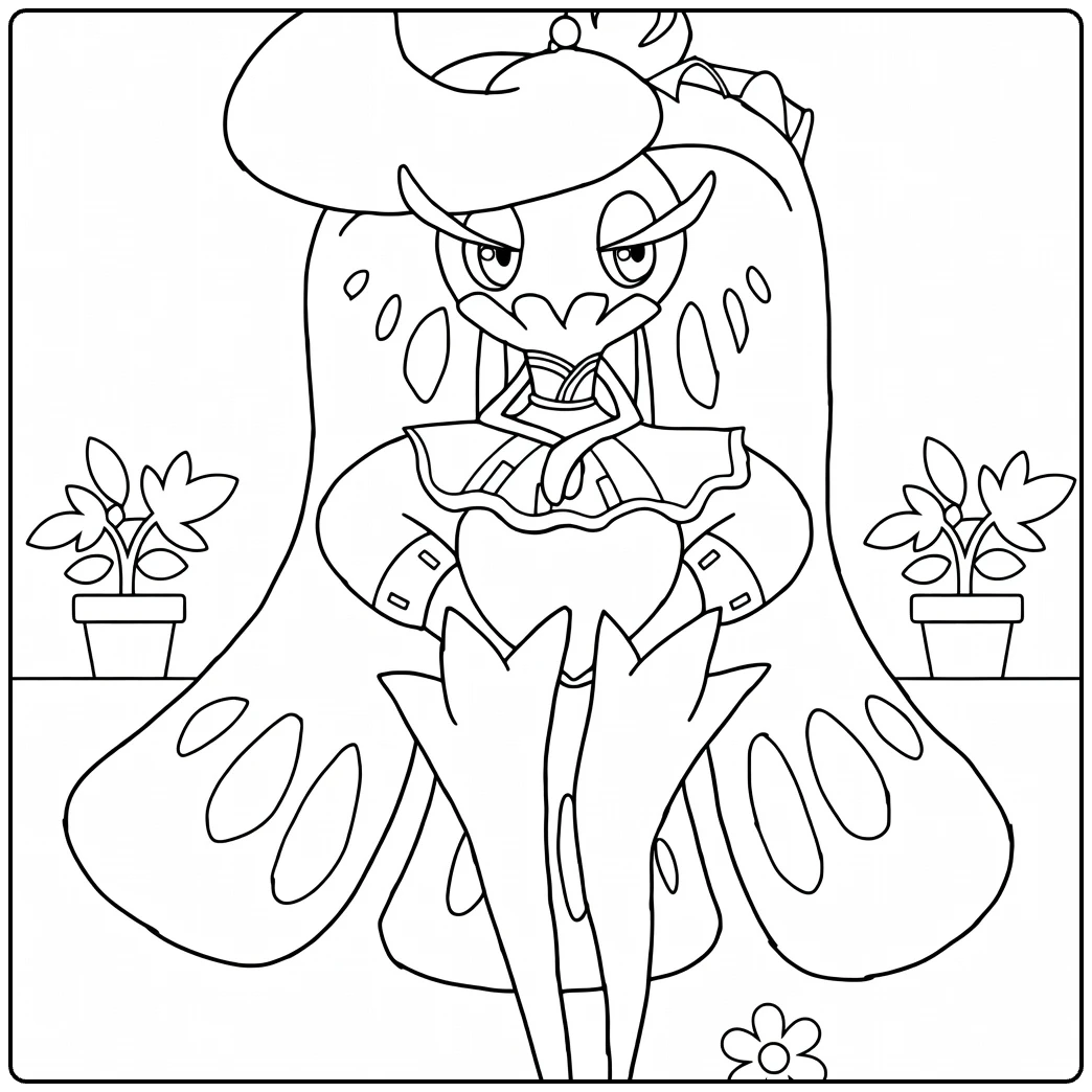 Pokemon Tsareena Tough Pose coloring page