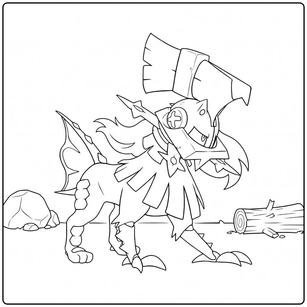 Pokemon Type Null in Tough Action Pose coloring page