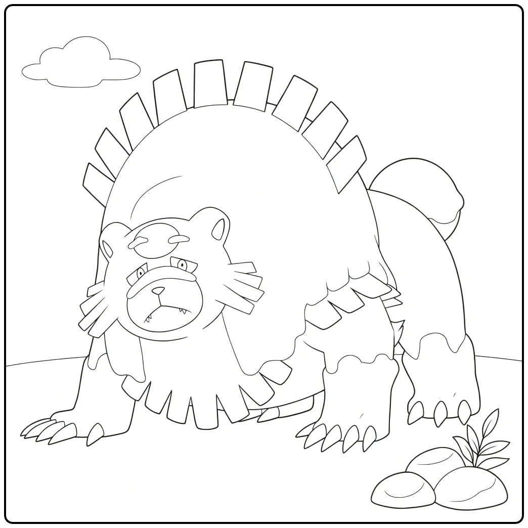 Pokemon Ursaluna for Tough Colorists coloring page
