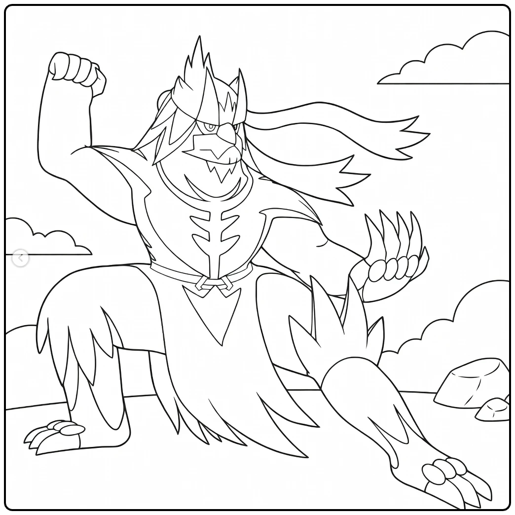 Pokemon Urshifu in Powerful Action coloring page