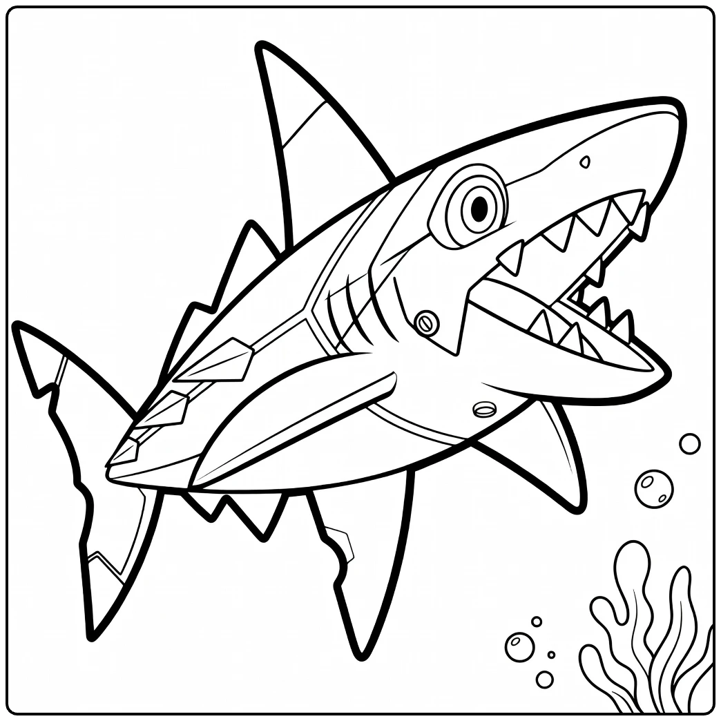 Pokemon Veluza Tough Shark with Big Eyes coloring page