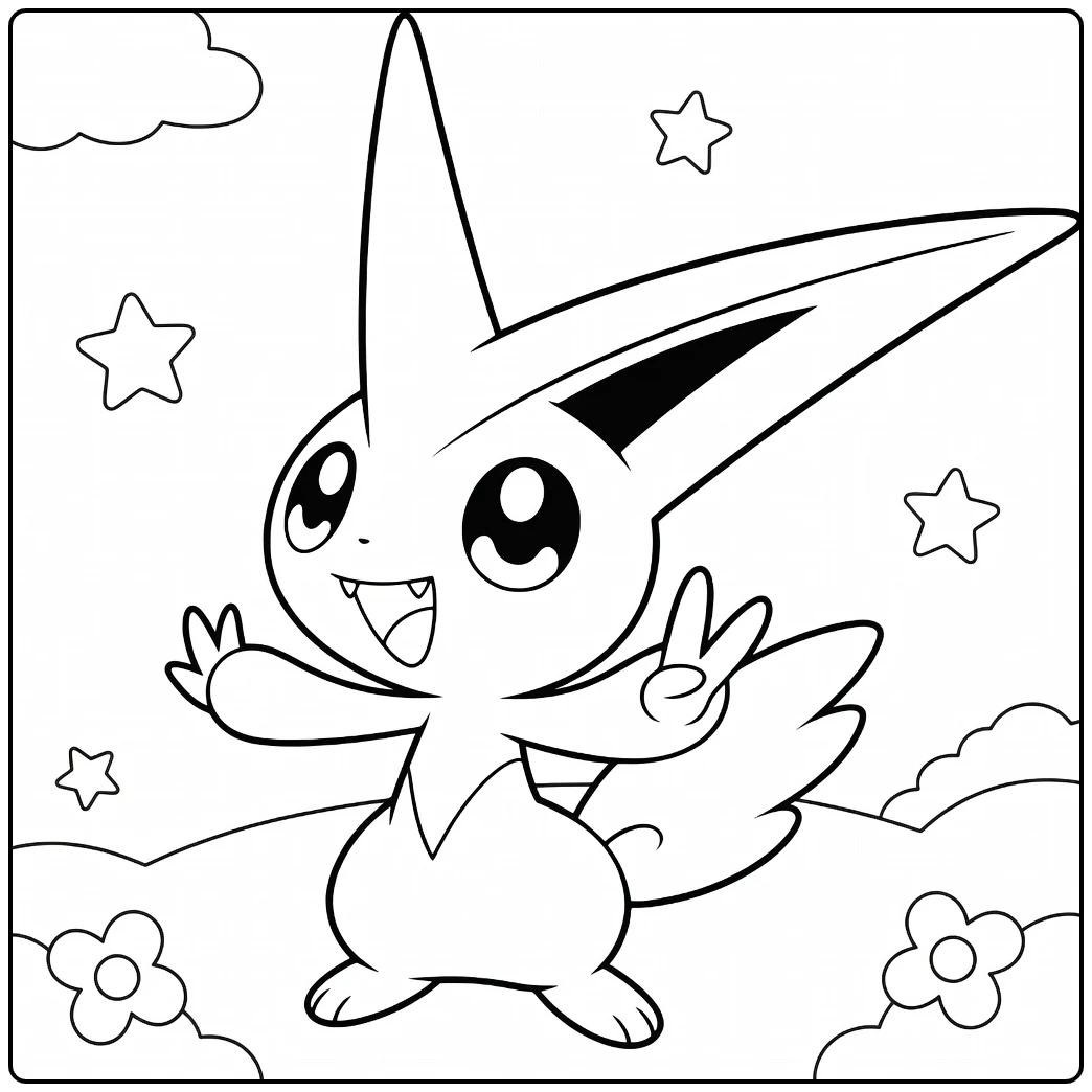 Pokemon Victini coloring page