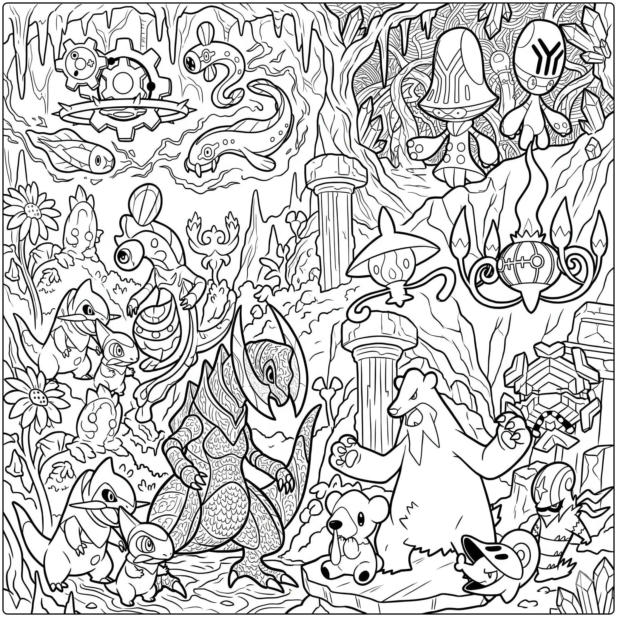 fifth generation Pokemon coloring page for children