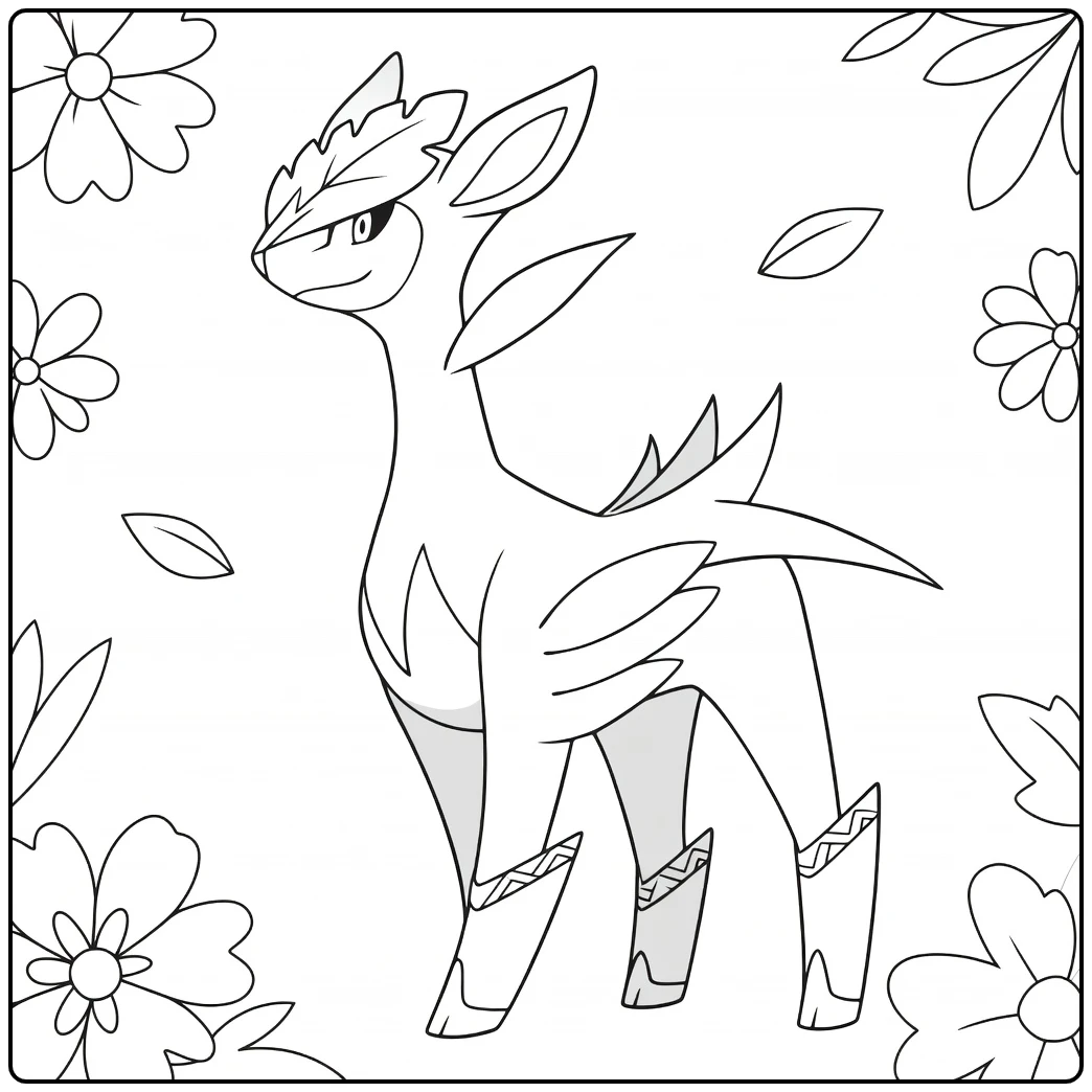 Pokemon Virizion coloring page