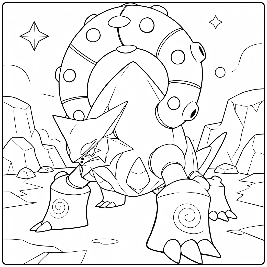 Pokemon Volcanion in Action Pose coloring page