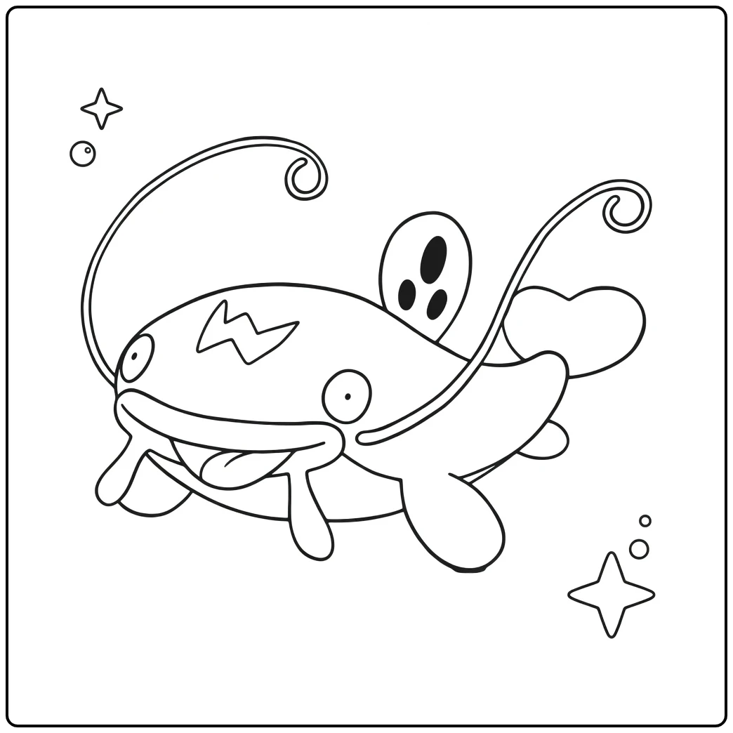 Pokemon Whiscash coloring page