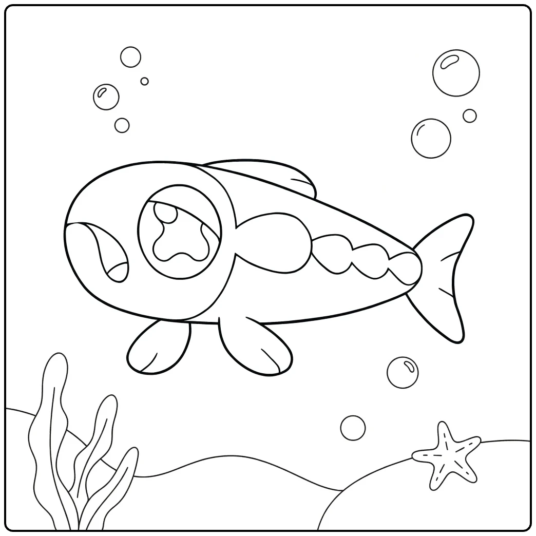 Pokemon Wishiwashi Cute Fish in Sea coloring page