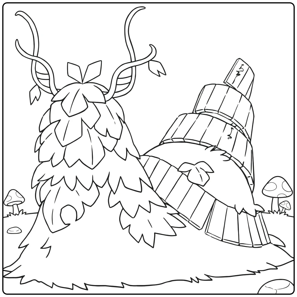 Pokemon Wo Chien Snail with Rune Shell coloring page