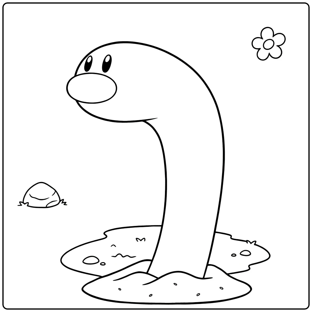 Pokemon Wugtrio Flower and Small Rock coloring page