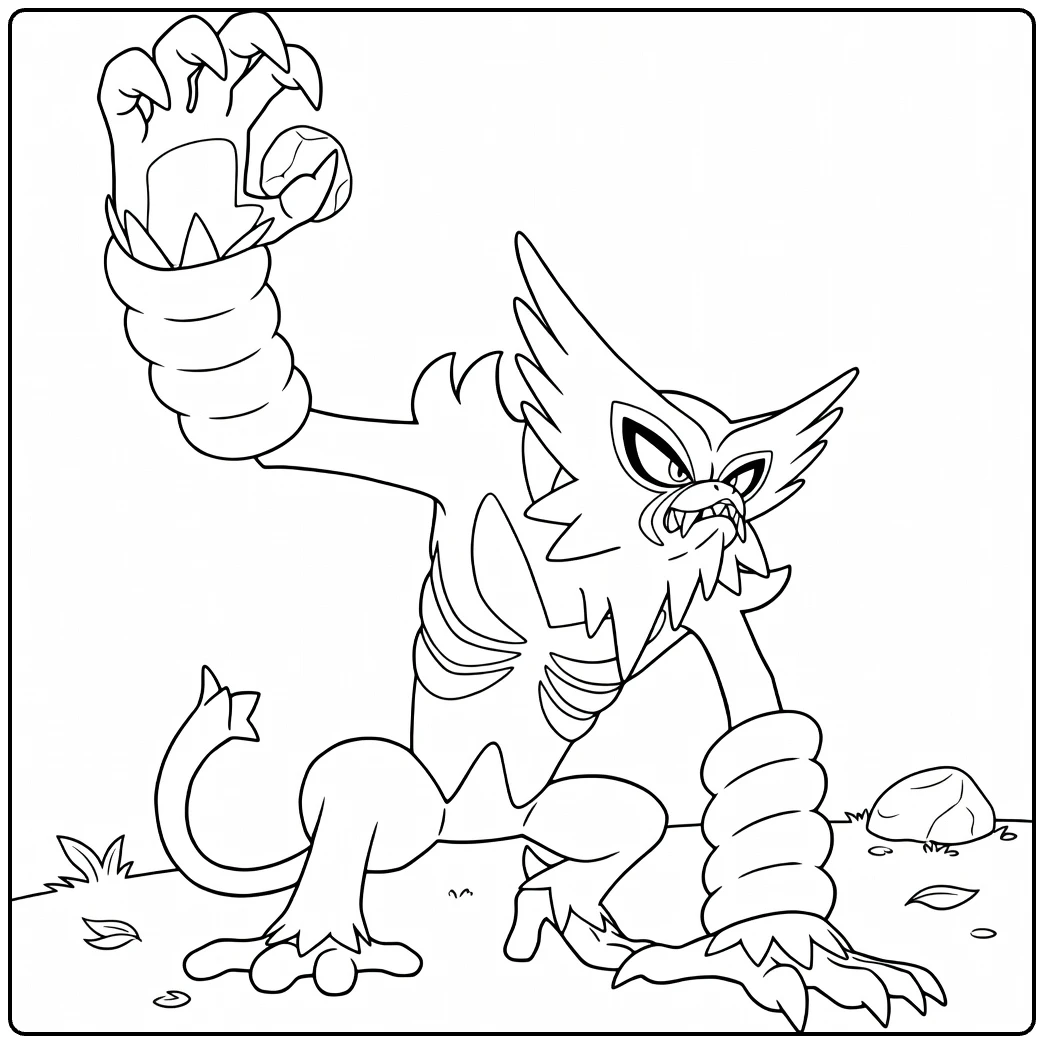 Pokemon Zarude in Fierce Pose coloring page