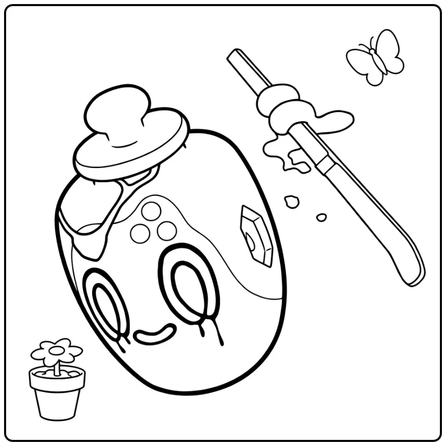 Poltchageist Cute Small Pot with Spoon Flower coloring page