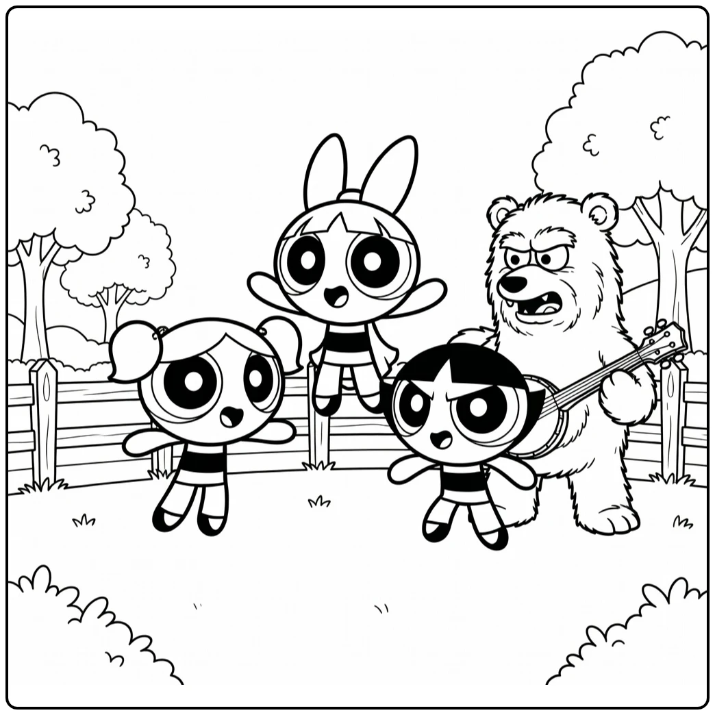 Powerpuff Girls That Townsville Protecting coloring page