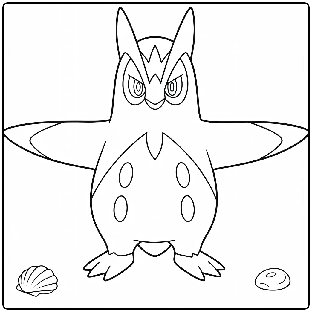 Primal Kyogre Water Penguin Pokemon coloring page