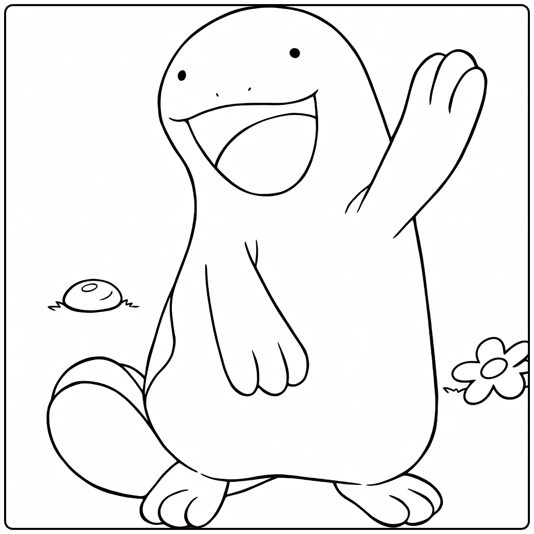 Water Pokemon Smiling Quagsire coloring page