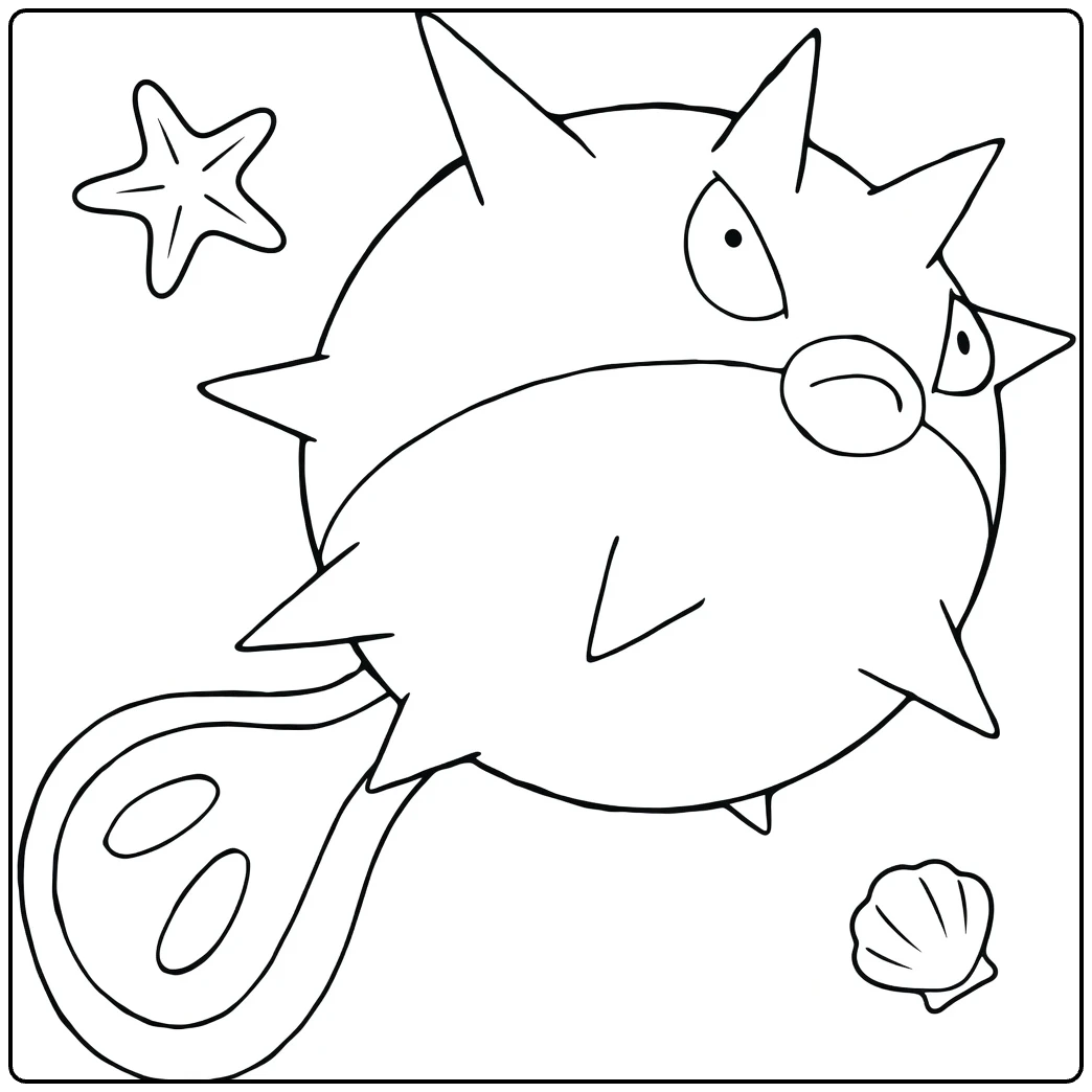 Qwilfish Angry Water Pokemon coloring page