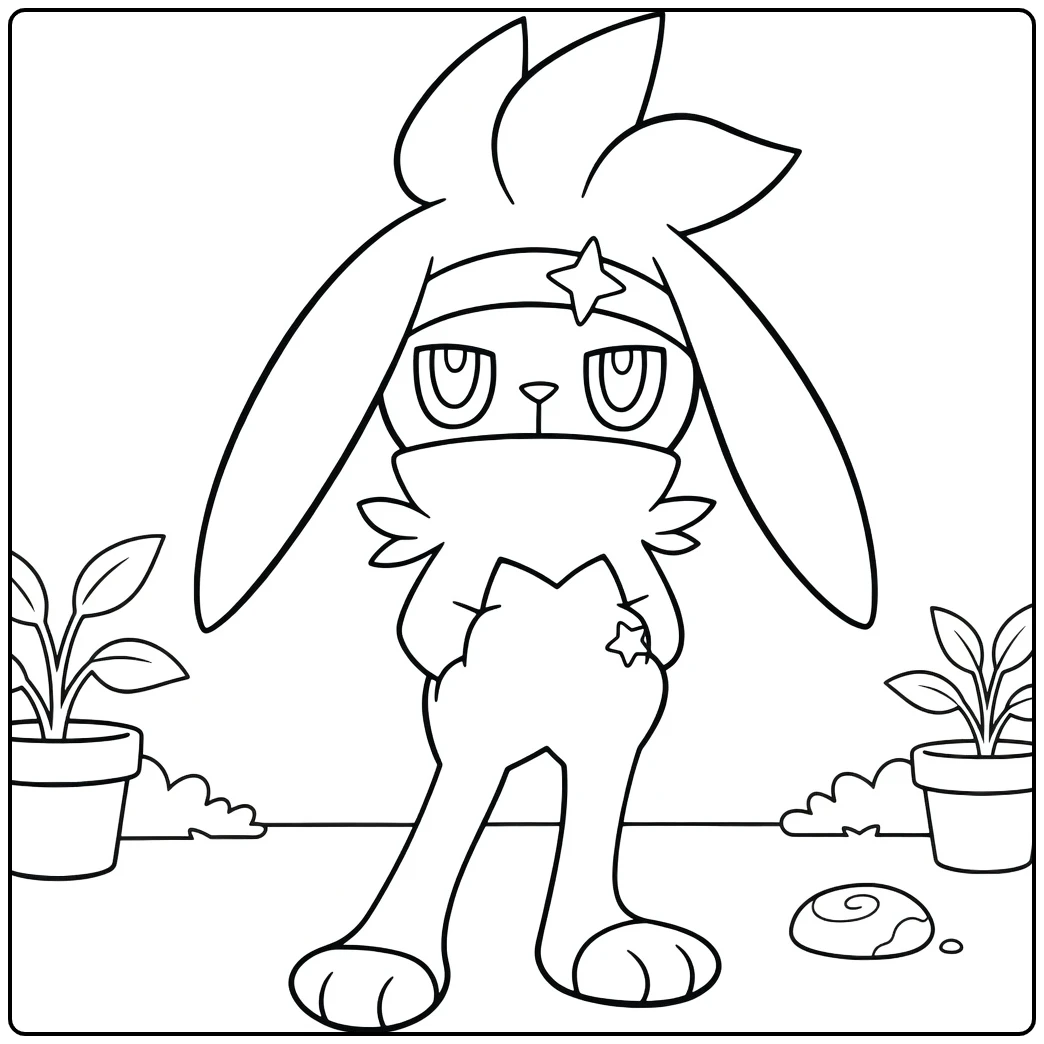 Raboot Pokemon Fire for Fans coloring page