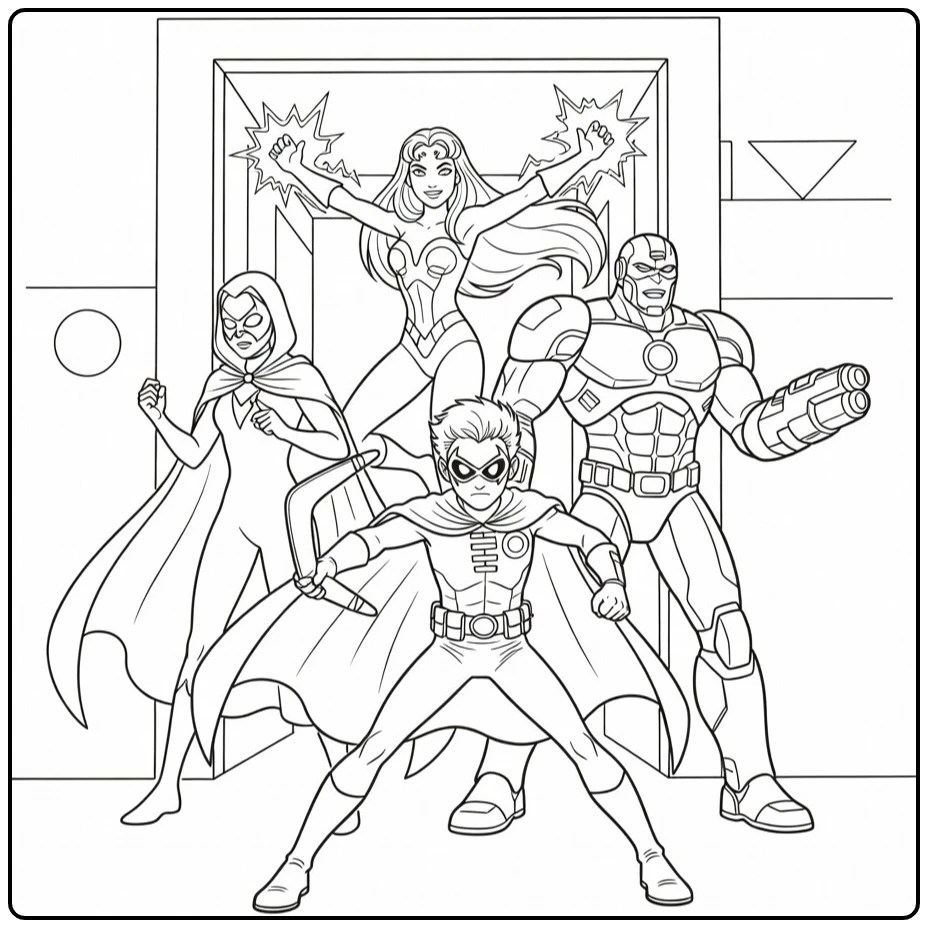 Robin Prominent in Teen Titans coloring page