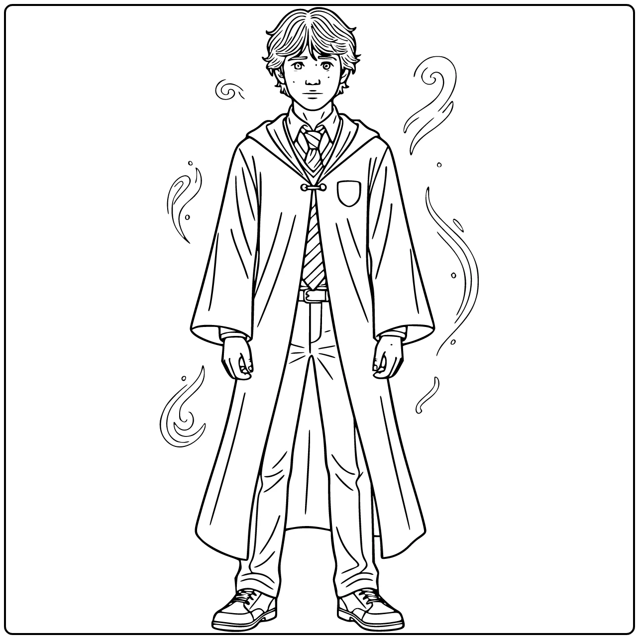 Ron Weasley Standing Near Edge Cinematic coloring page