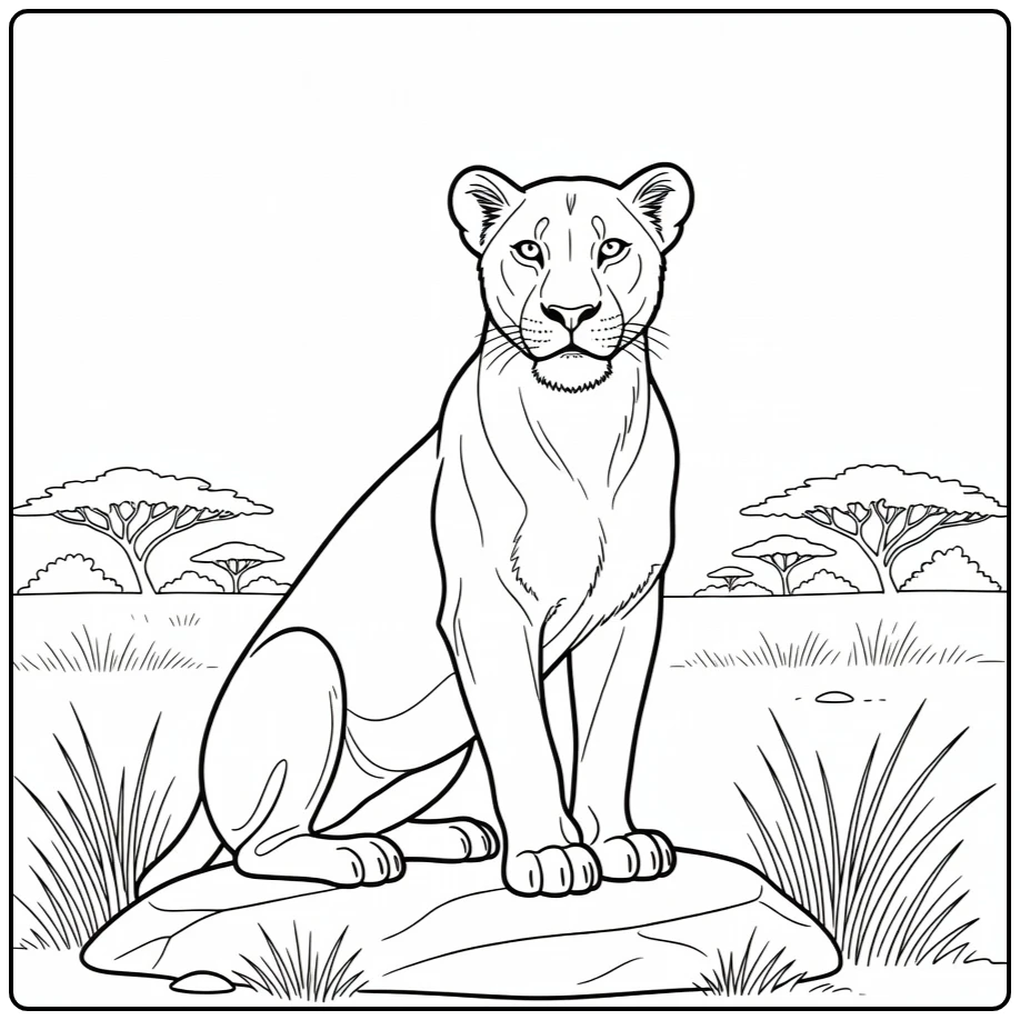 Royal Sarabi on Smooth Rock coloring page