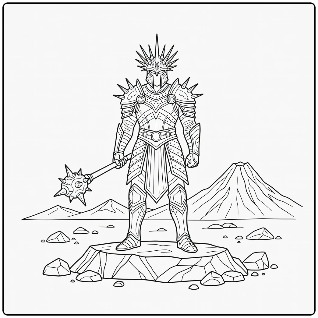 Towering Sauron and Volcano coloring page