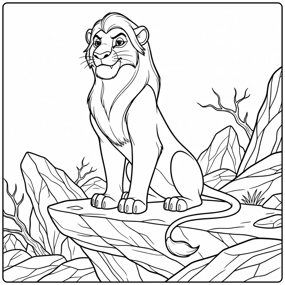 Scar on Rocks and Bare Branches coloring page