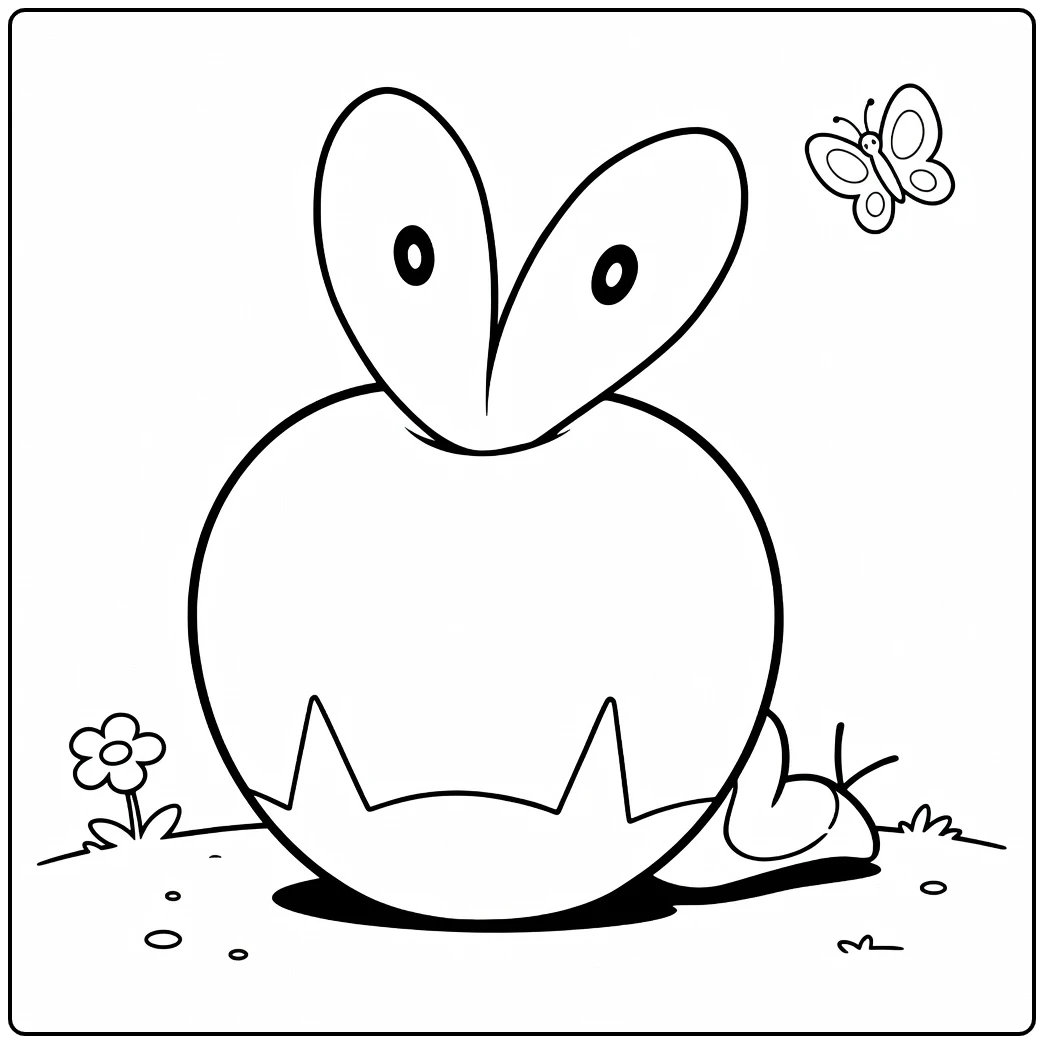 Cute Applin Pokemon Scene coloring page