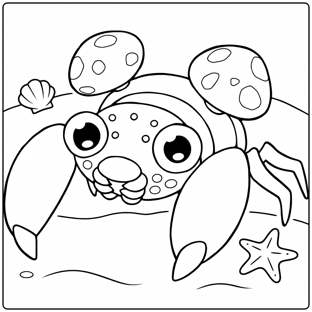 Cute Paras Shells and Starfish coloring page