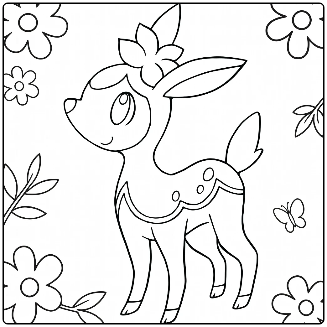 Pokemon Deerling coloring page