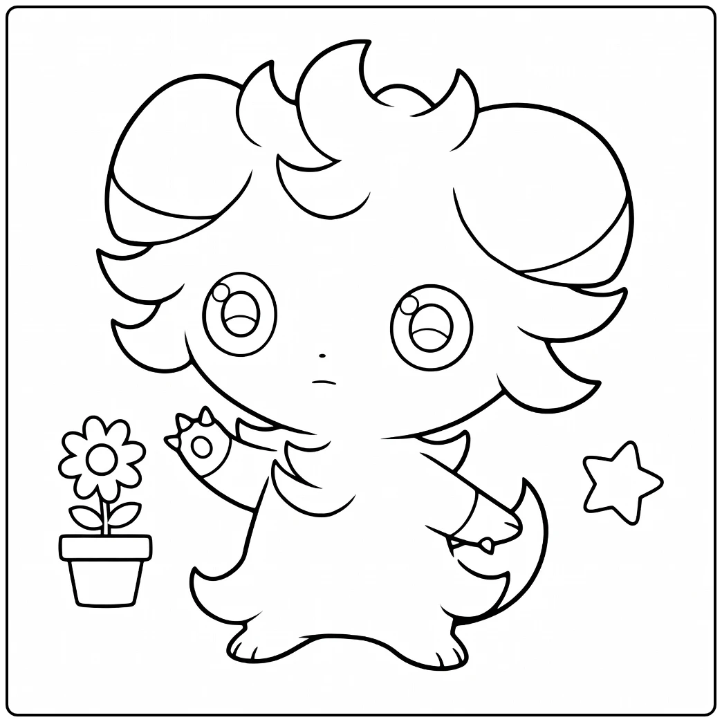 Cute Pokemon Espurr for Children coloring page