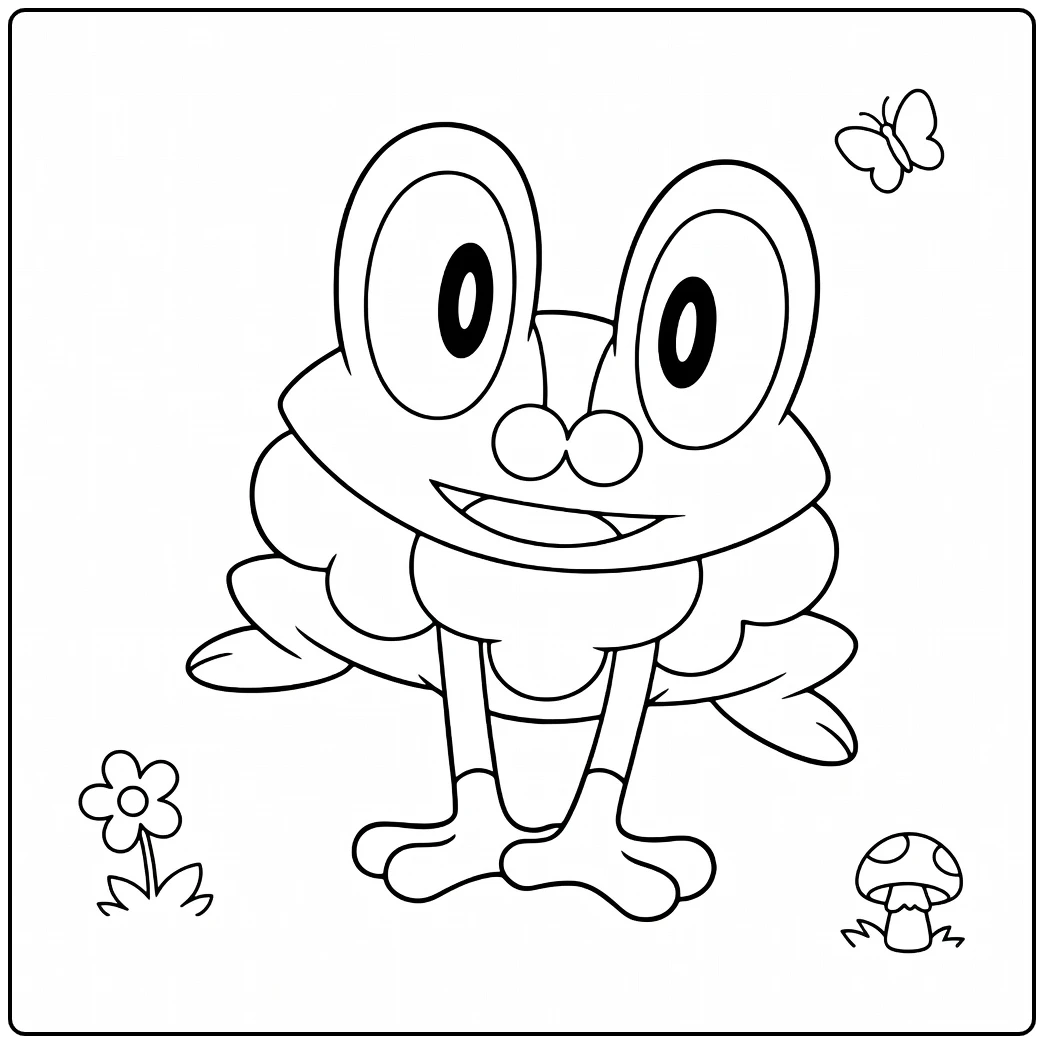 Cute Pokemon Froakie for Children coloring page