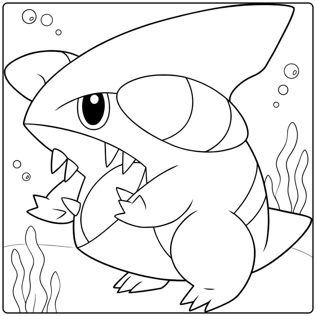 Pokemon Gible coloring page