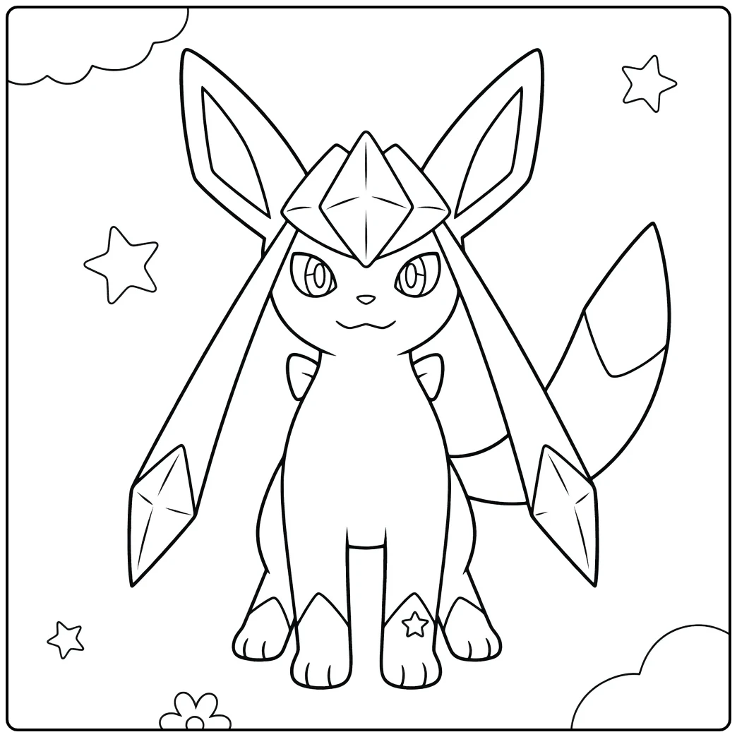 Pokemon Glaceon coloring page