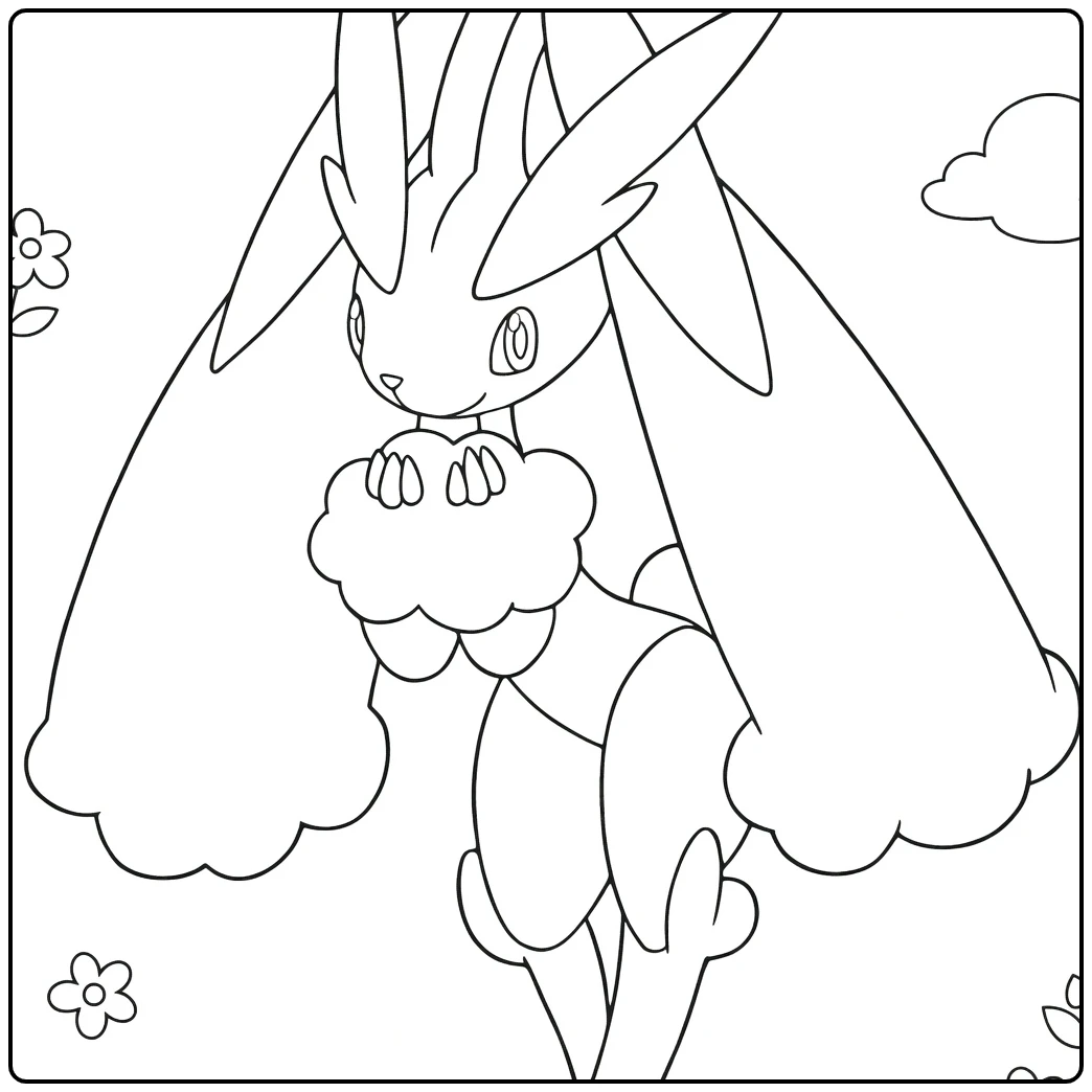 Pokemon Lopunny coloring page