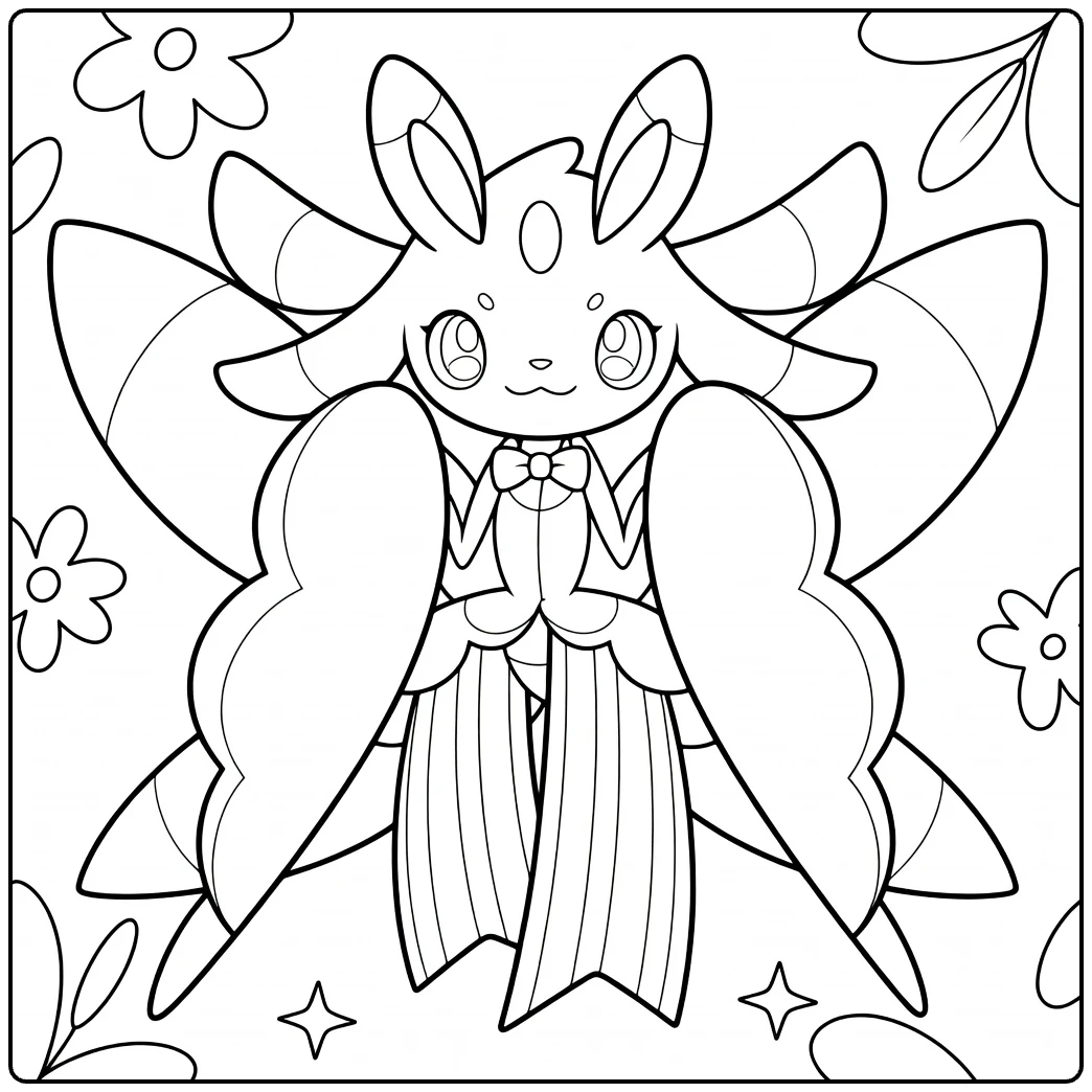 Cute Pokemon Lurantis coloring page