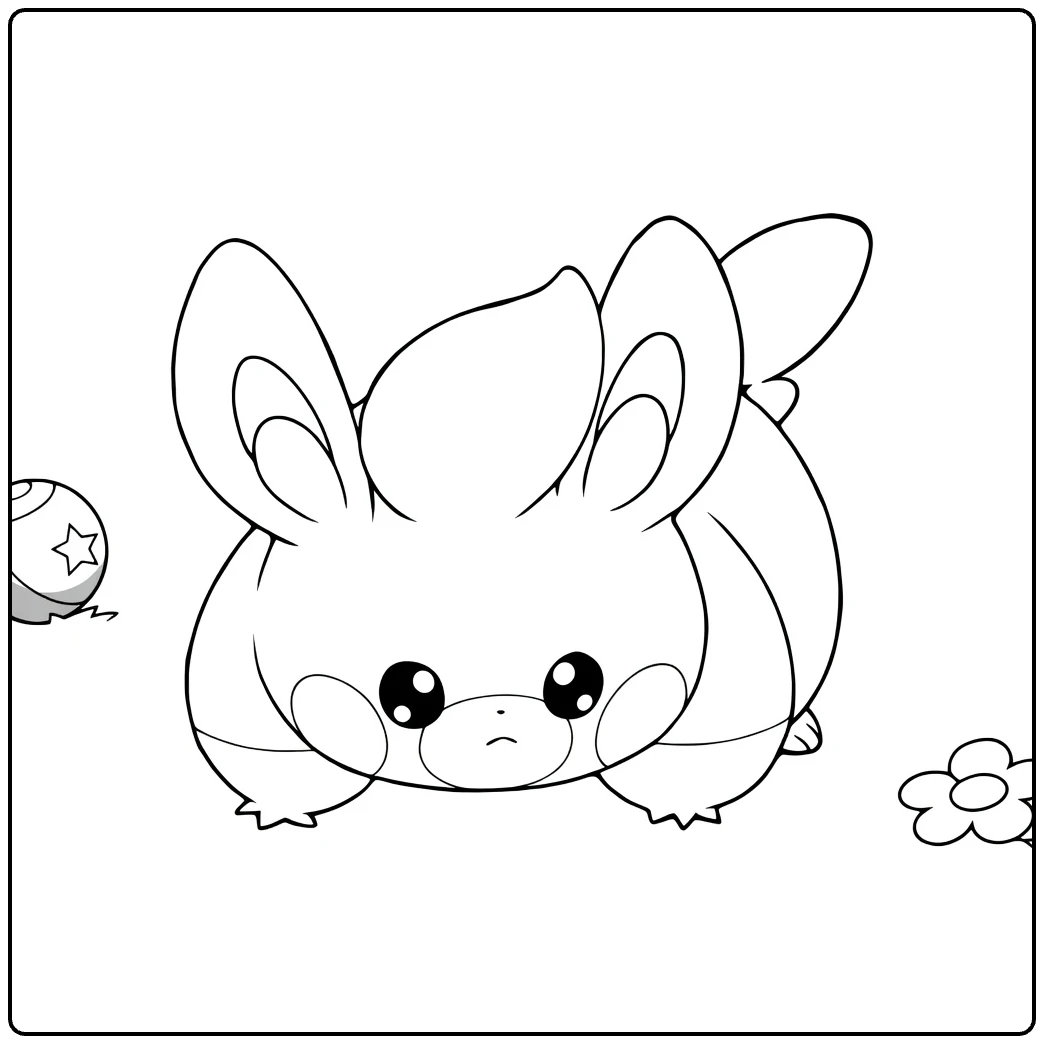 Cute Pokemon Pawmi for Kids coloring page