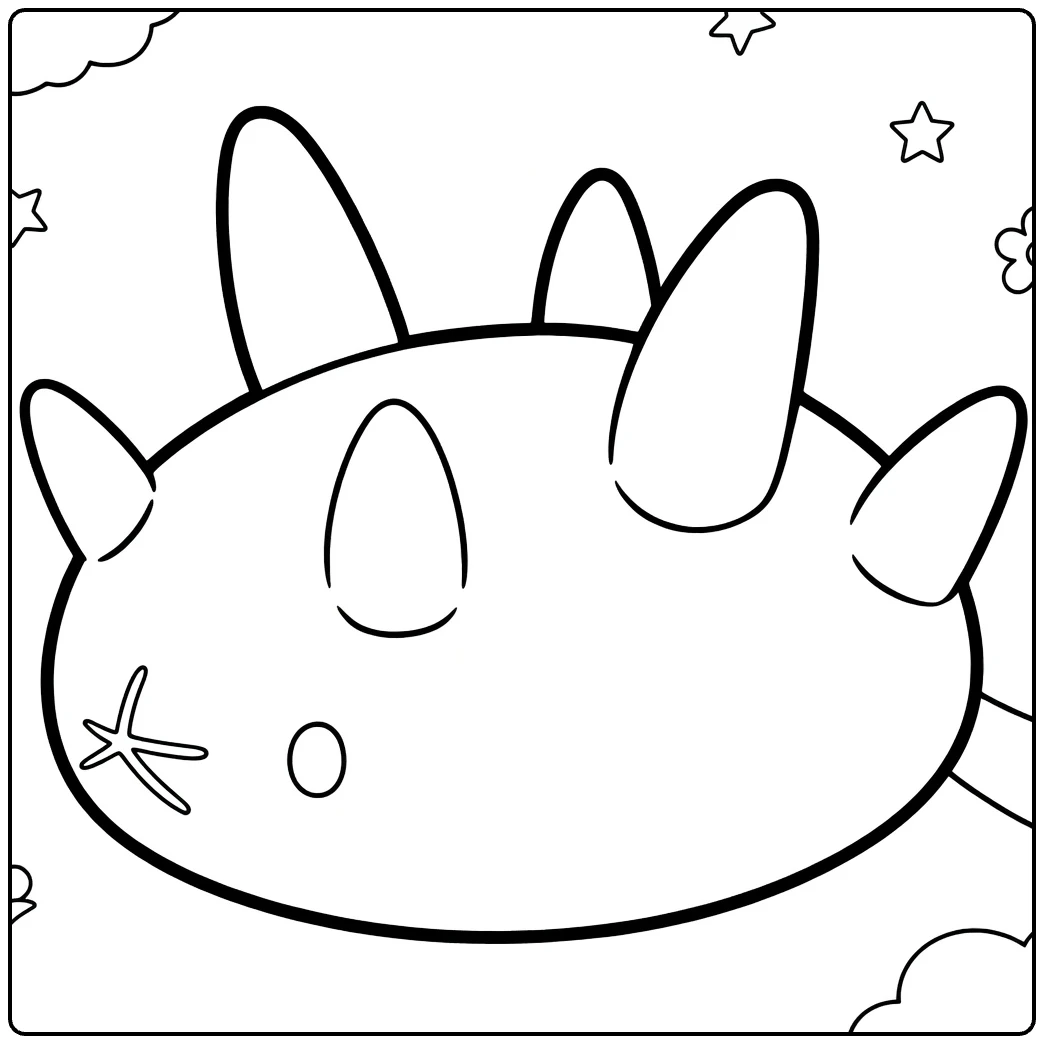 Cute Pyukumuku Water Pokemon coloring page