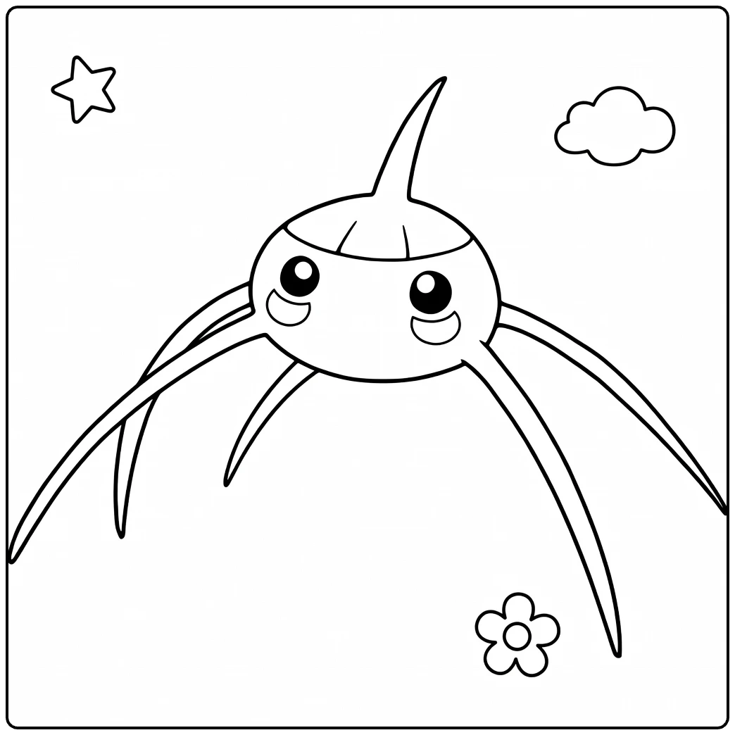 Cute Surskit Water Pokemon for Kids coloring page