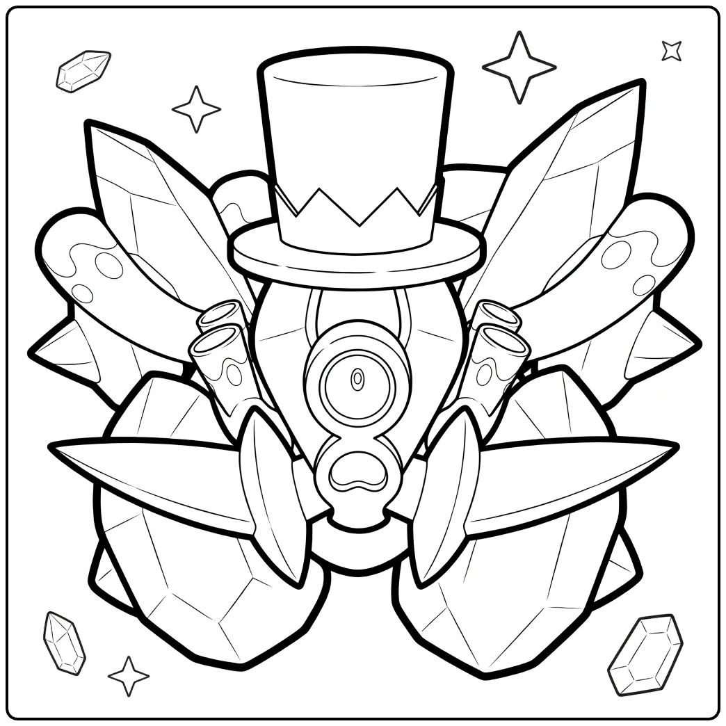 Sparkling Diancie for Kids coloring page