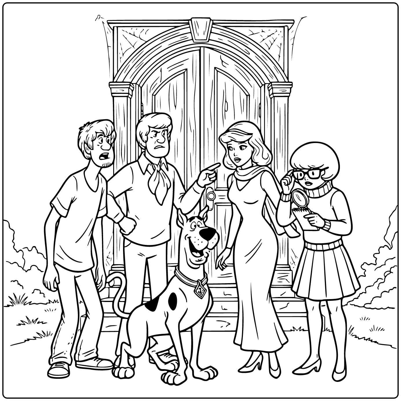 Scooby Doo Cartoon Investigation Scene coloring page