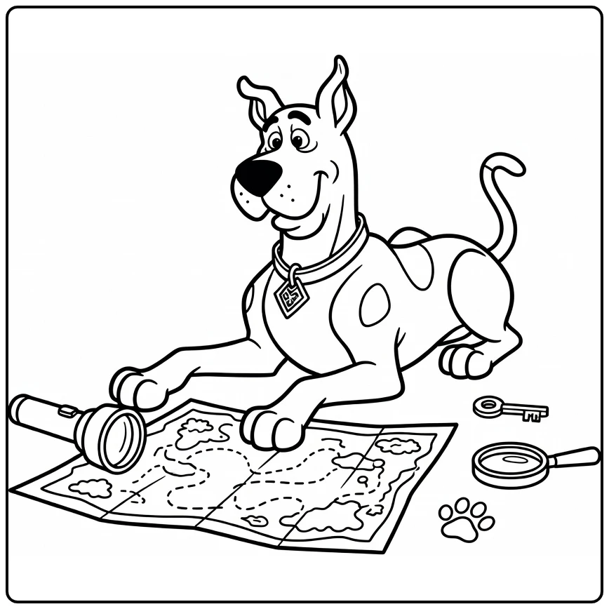 Doo Curious Scooby and Clues coloring page