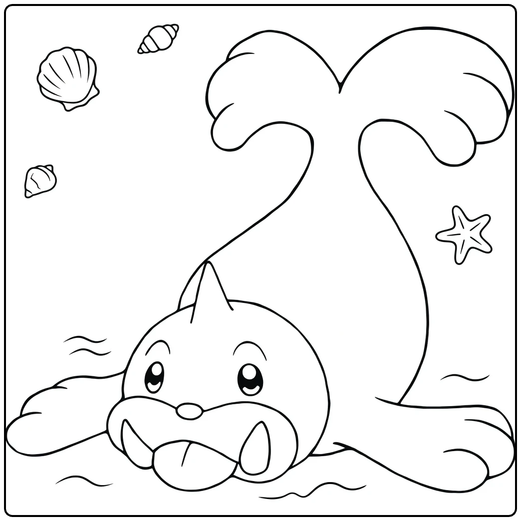 Fun Sealeo Water Pokemon in the Sea coloring page