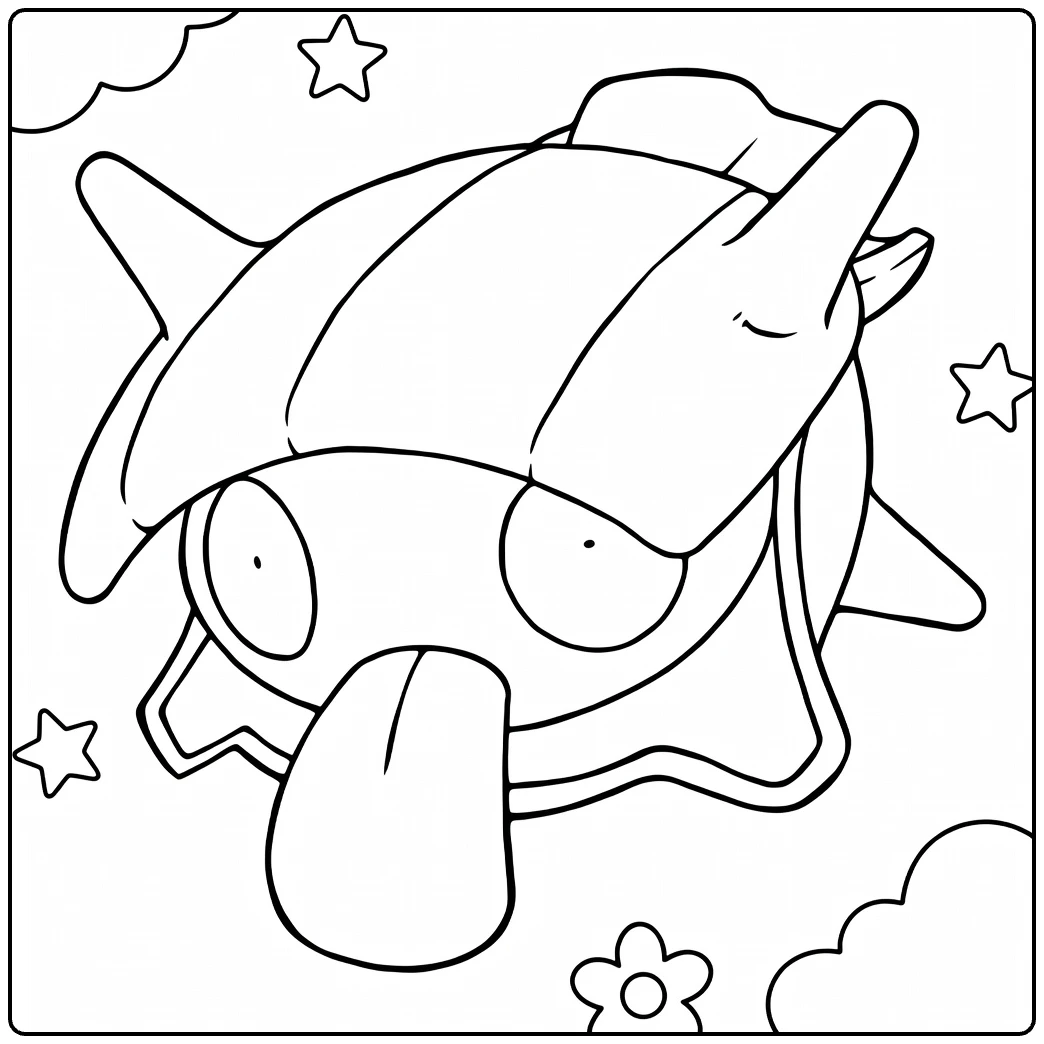 Water Pokemon Cute Shellder coloring page