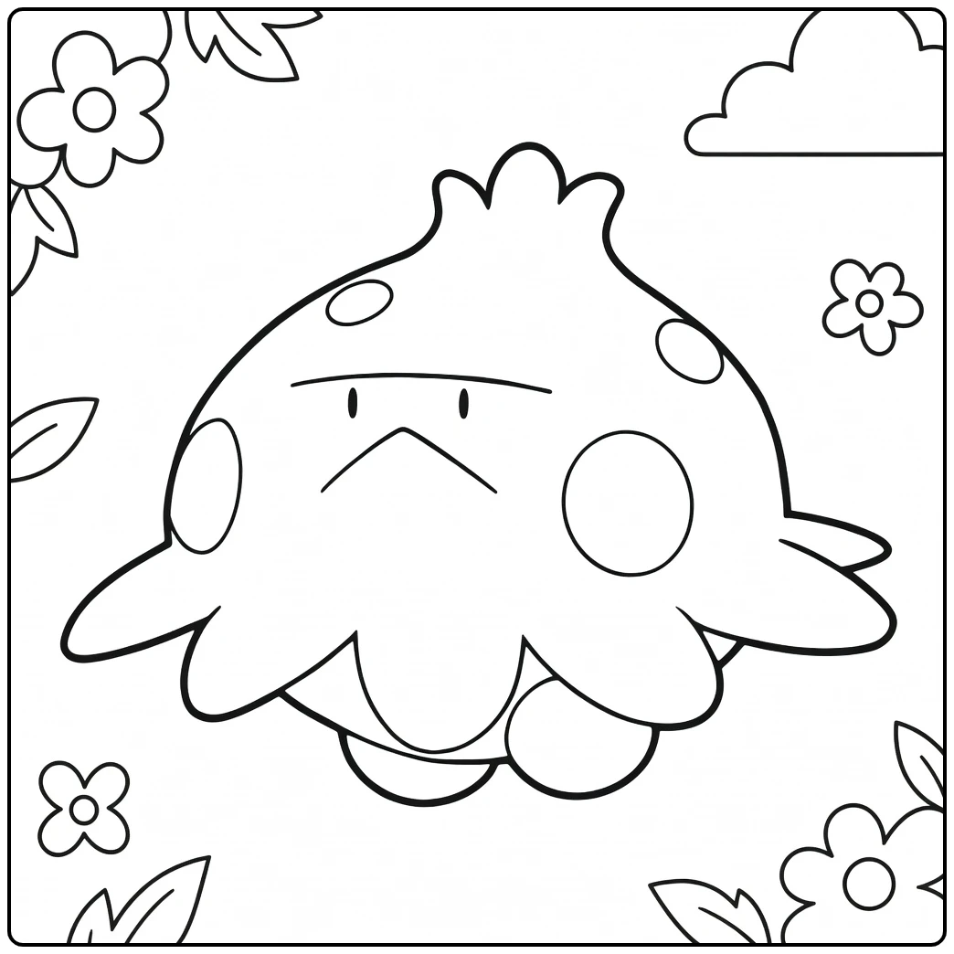 Shroomish Cute Pokemon Mushroom coloring page
