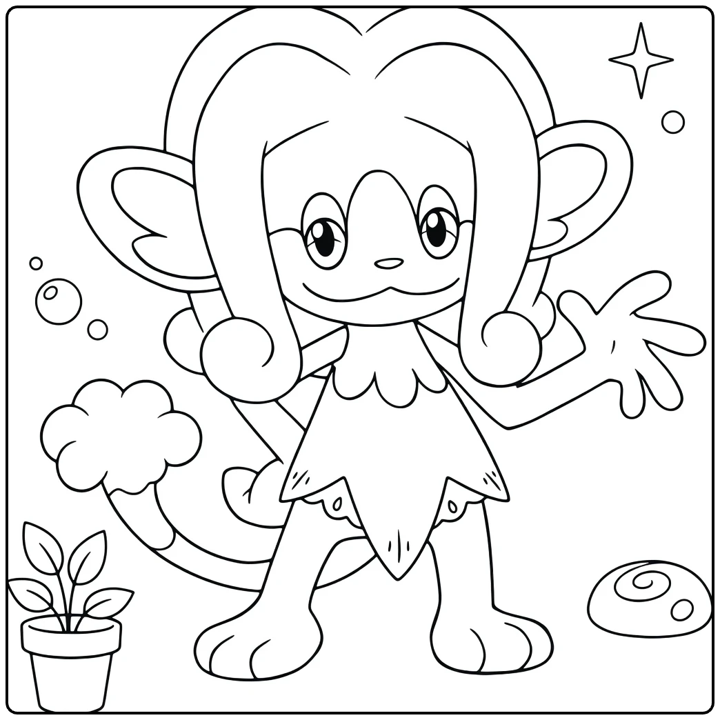 Simipour Pokemon Cheerful Water Monkey coloring page