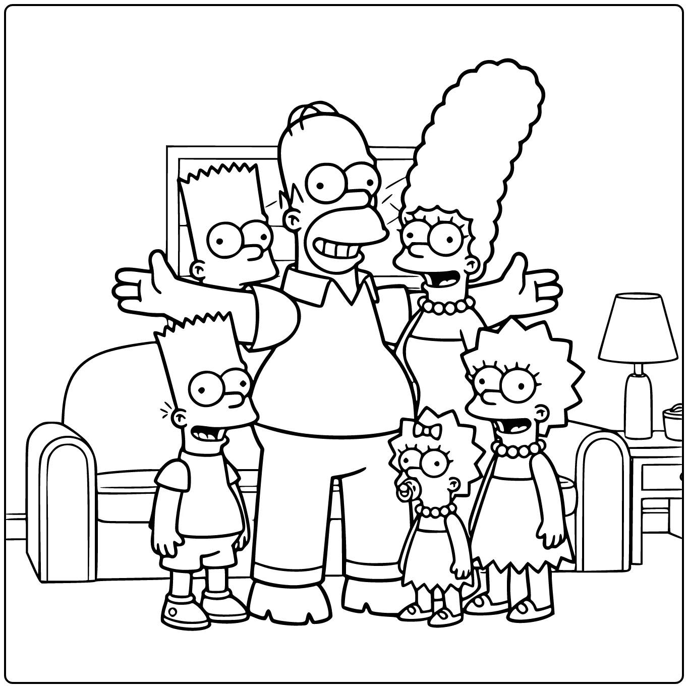 Simpsons Family Together coloring page