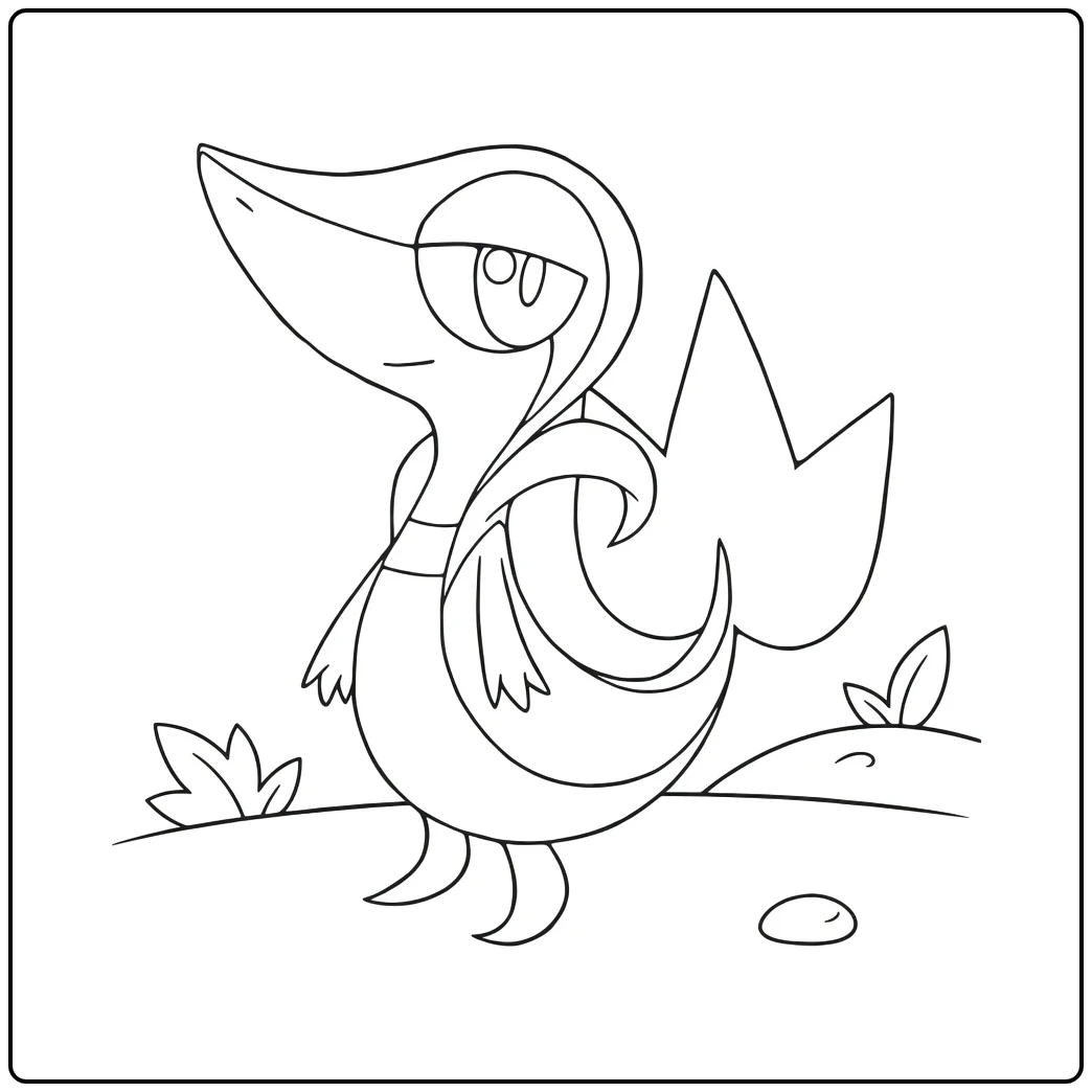 Snivy Cute Grass Pokemon coloring page