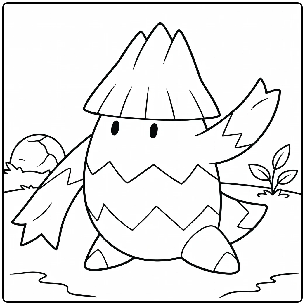 Snover Scarf and Pok Ball coloring page