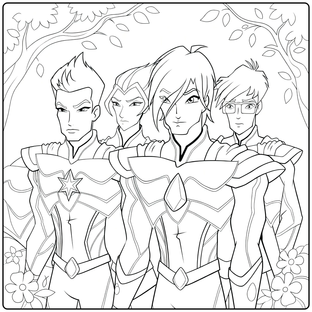 Specialists Four Winx Adventurers coloring page